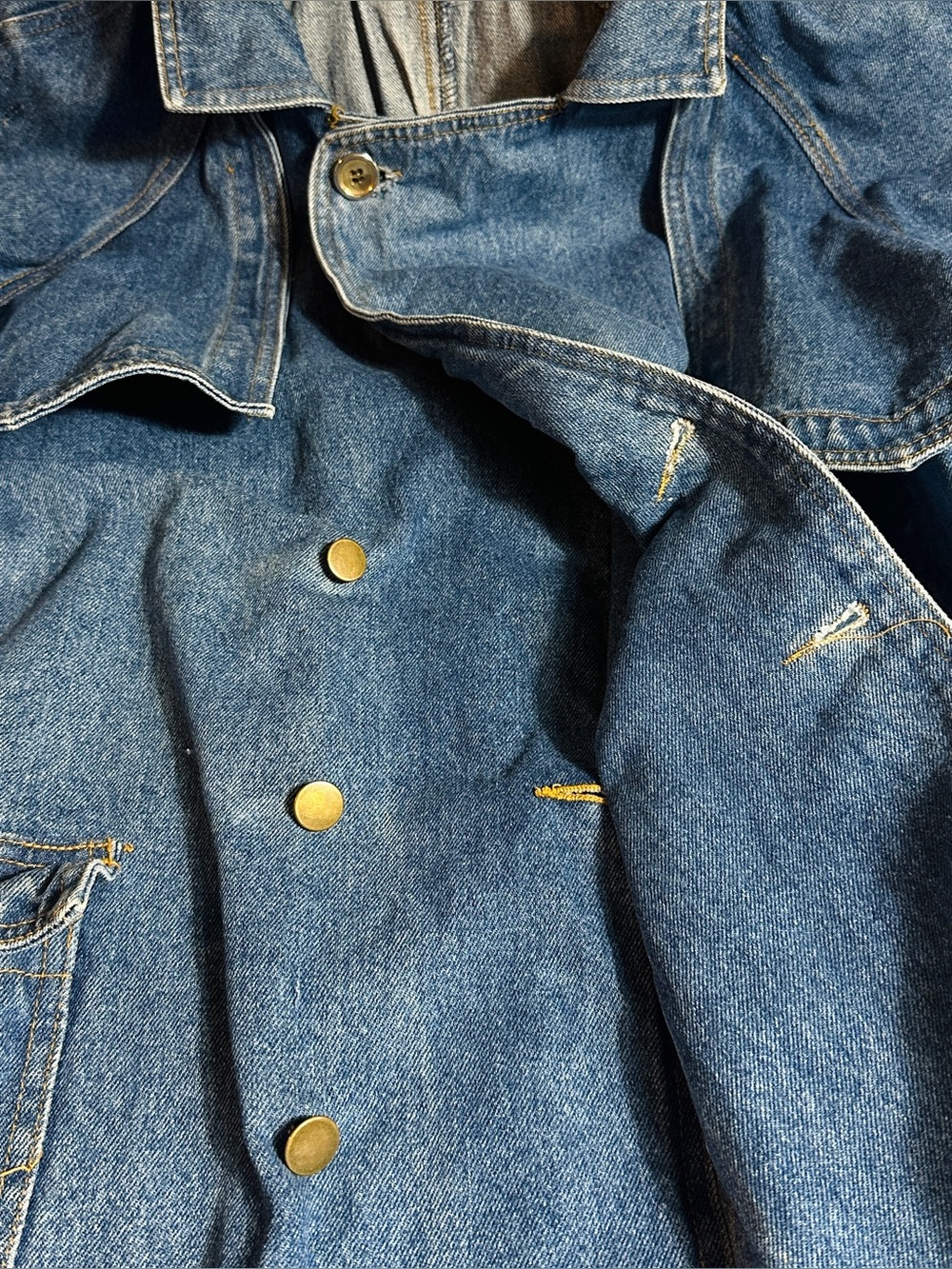 Vintage 80’s Avon Fashions Denim women's Double-Breasted Trench Coat size M - Picture 9 of 14
